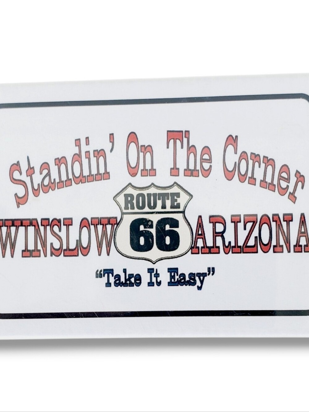 souvenir magnet is inspired by Standin' on the Corner Park, a famous public plaz